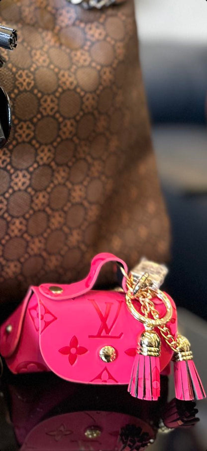 porte monnaie porte cles Avec pompon LV