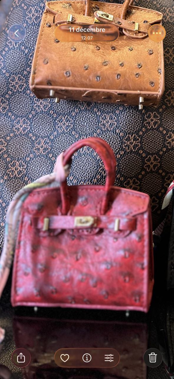 accessoire sac -mini sac Hermes véritable cuir