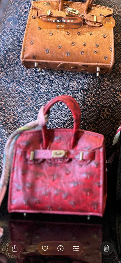 accessoire sac -mini sac Hermes véritable cuir