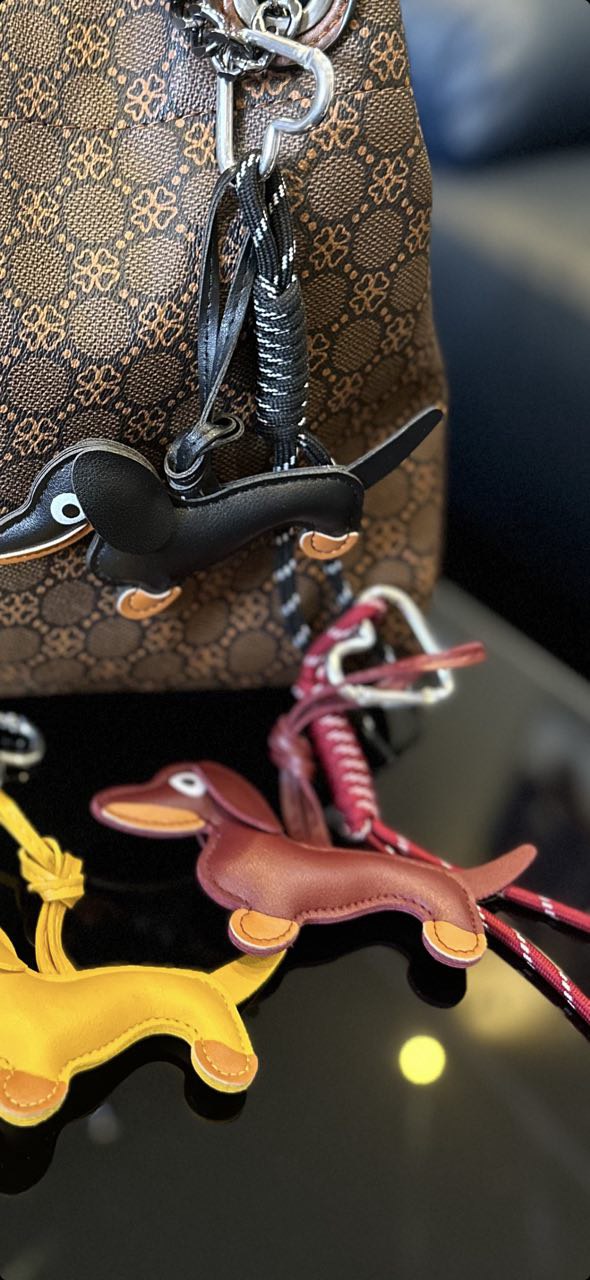 porte-cles avec charm teckel